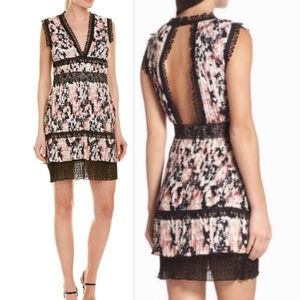 FOXIEDOX Jasmine Lace Trim Pleated Floral Mini Dress Size XS.